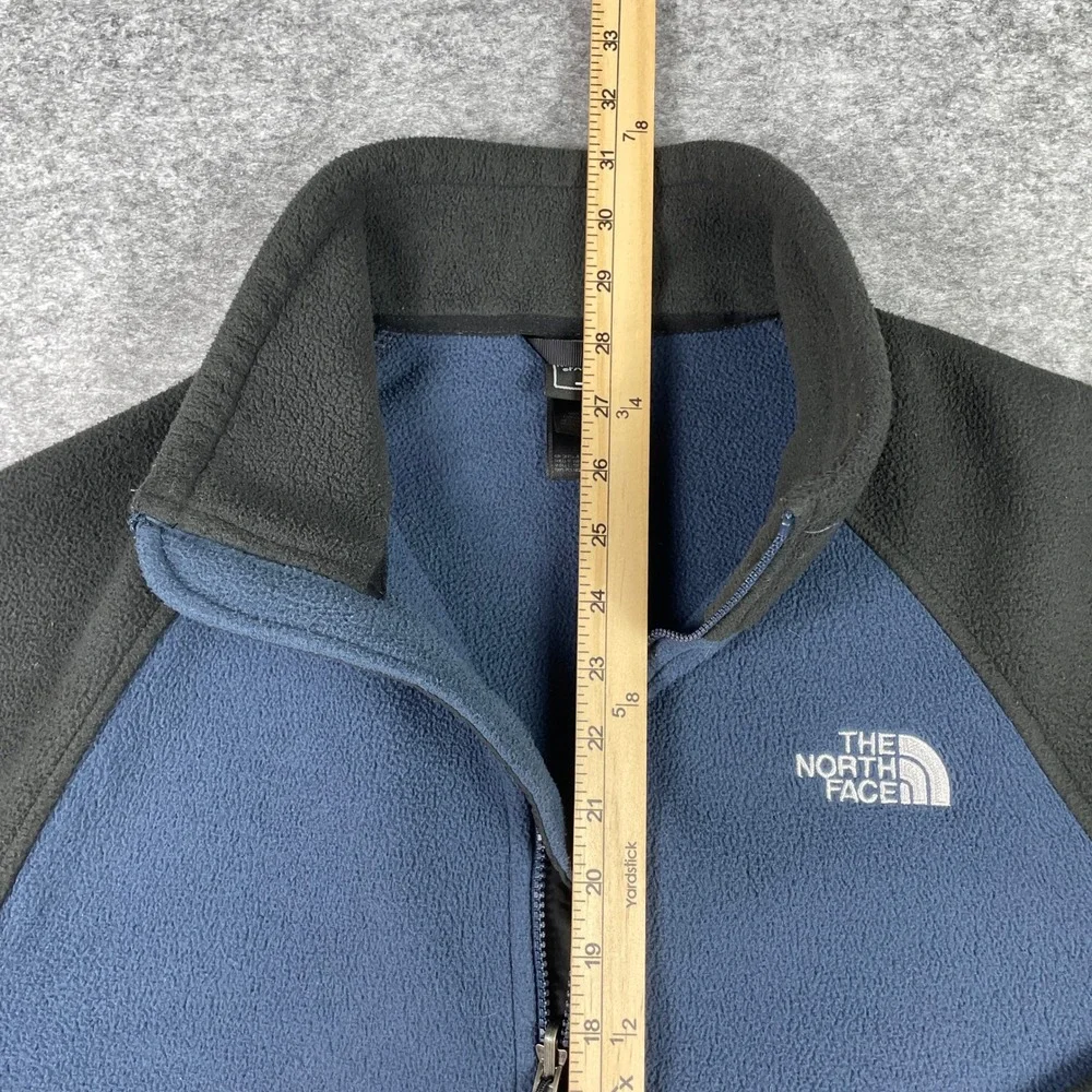 The North Face Fleece Jacket Mens XL Blue Black Full Zip Denali Outdoor